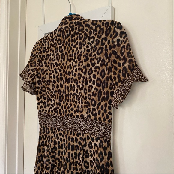 Michael Kors Cheetah Panther Leopard Animal Print Chiffon Dress - Picture 9 of 12